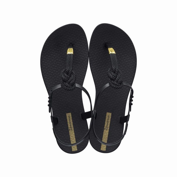 Sandales Ipanema Class Glam II Noir Doré Femme | AXM-1679975