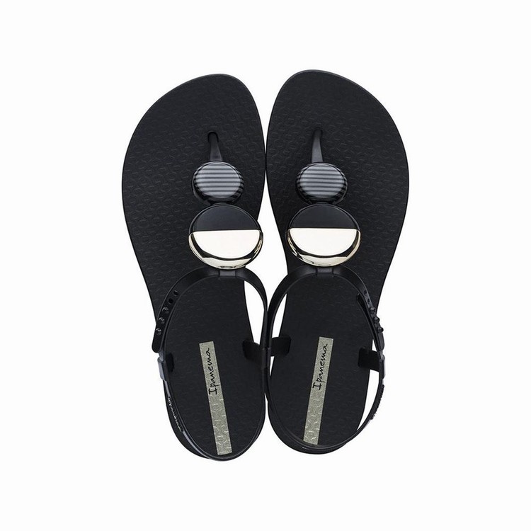 Sandales Ipanema Ella Noir Doré Femme | JGA-6392705