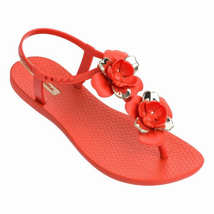 Sandales Ipanema Floret Rouge Doré Femme | PWV-3989466