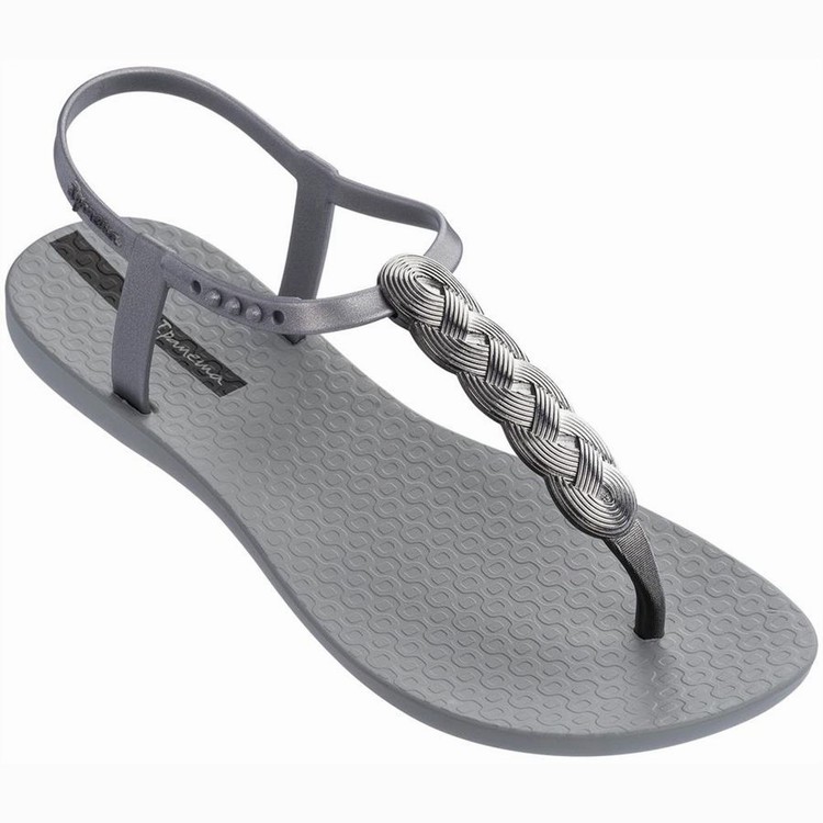 Sandales Ipanema Braid Grise Argent Femme | GMJ-7519193