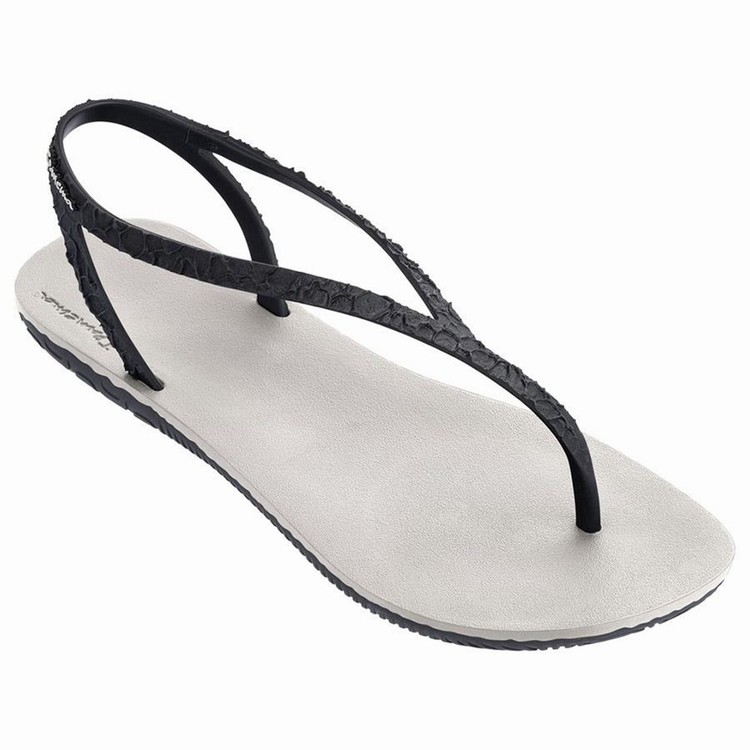 Sandales Ipanema Jo Beige Noir Femme | YUU-7395368