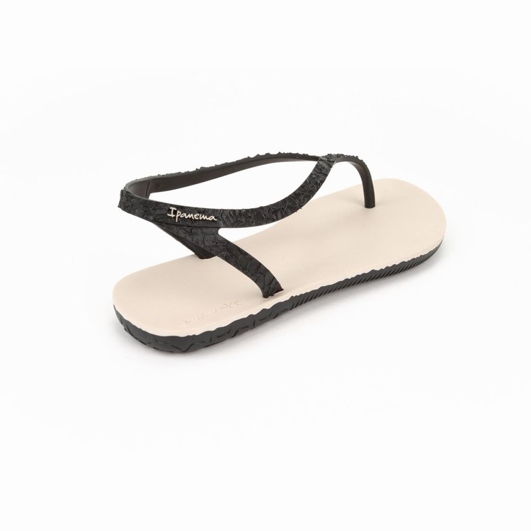 Sandales Ipanema Jo Beige Noir Femme | YUU-7395368