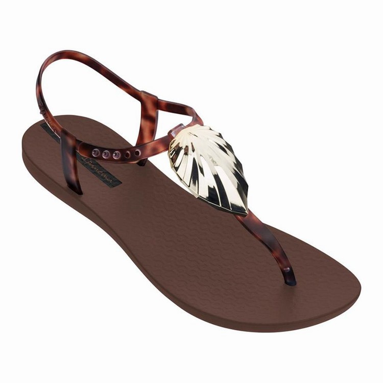 Sandales Ipanema Leaf Marron Doré Femme | BKS-7909354