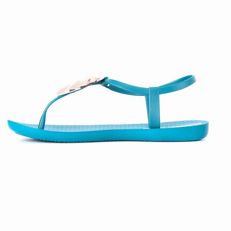 Sandales Ipanema Leaf Bleu Doré Femme | GRT-9778127