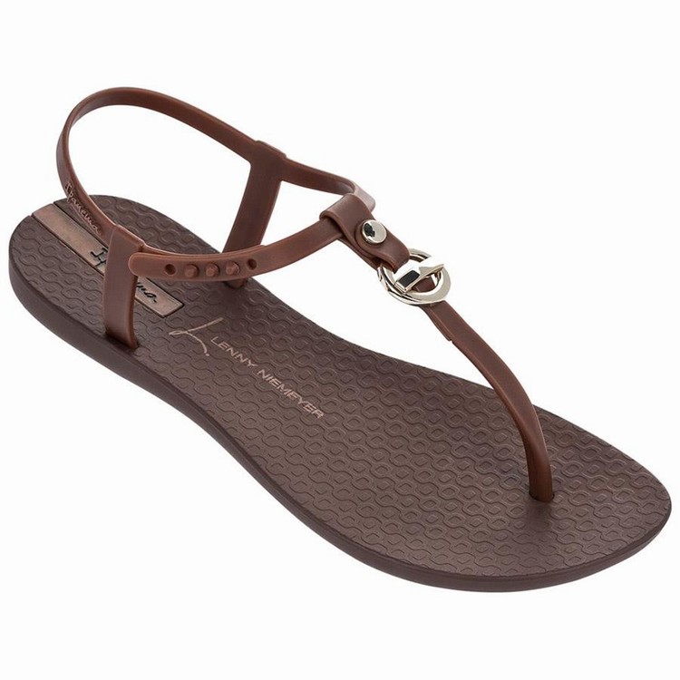 Sandales Ipanema Lenny Locket Marron Doré Femme | VYN-4315604