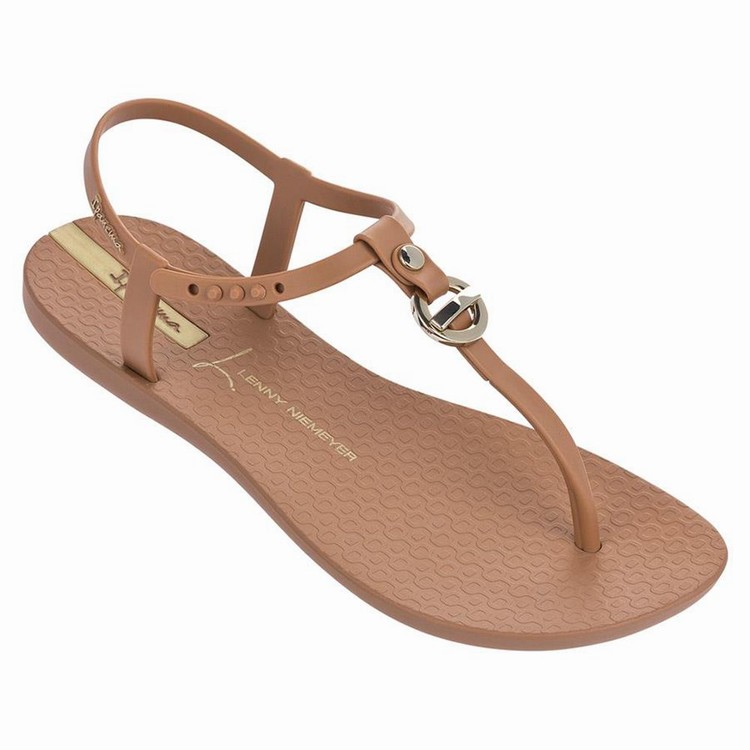 Sandales Ipanema Lenny Locket Marron Doré Femme | ILE-4496446