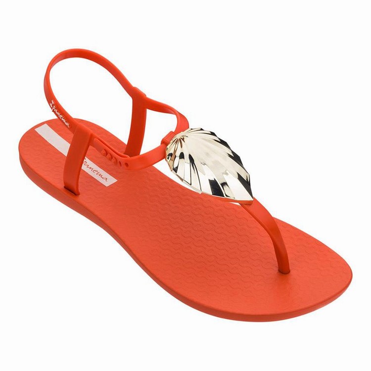 Sandales Ipanema Leaf Rouge Doré Femme | OCS-8802449