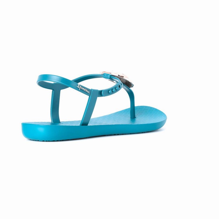 Sandales Ipanema Leaf Bleu Doré Femme | GRT-9778127