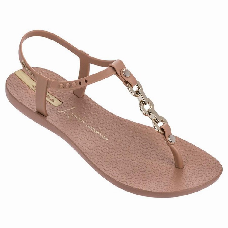 Sandales Ipanema Lenny Unity Marron Doré Femme | RKC-0737445