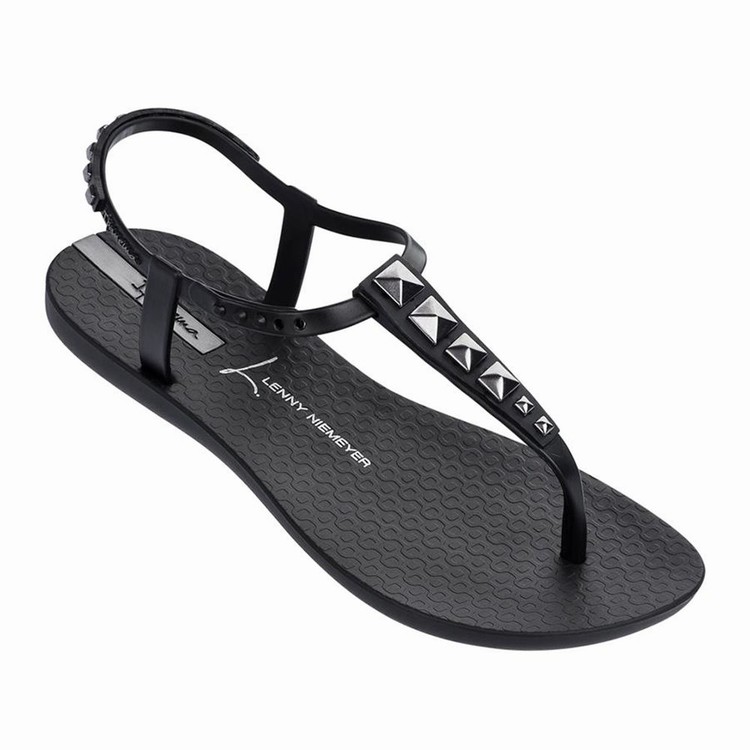 Sandales Ipanema Premium Lenny Rocker Noir Argent Femme | PBV-2068797