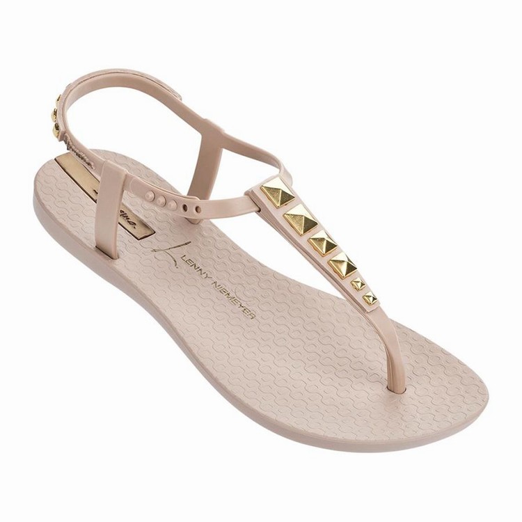 Sandales Ipanema Premium Lenny Rocker Beige Doré Femme | EGO-7166756