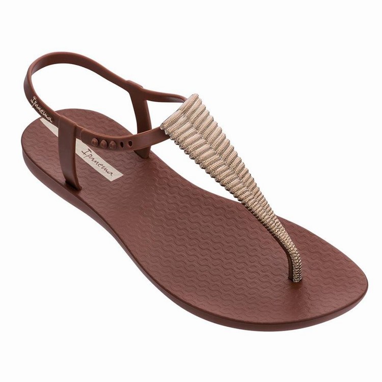 Sandales Ipanema Ribba Marron Doré Femme | AFR-0414328