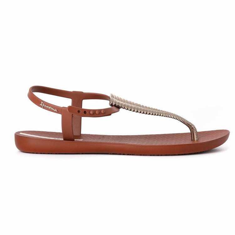 Sandales Ipanema Ribba Marron Doré Femme | AFR-0414328