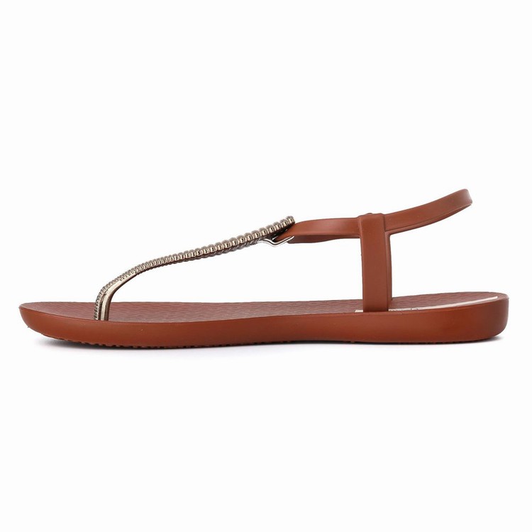 Sandales Ipanema Ribba Marron Doré Femme | AFR-0414328