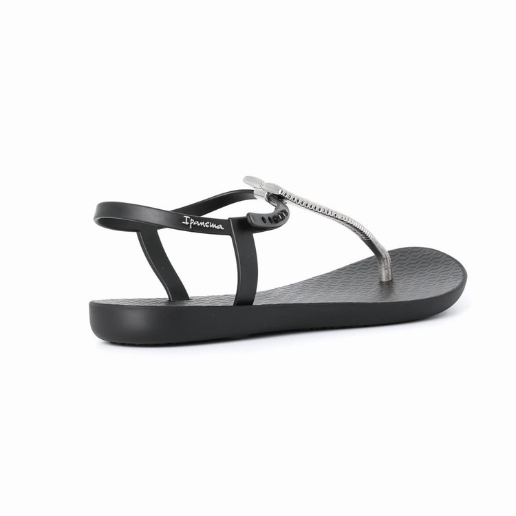 Sandales Ipanema Ribba Noir Argent Femme | QPO-3104773