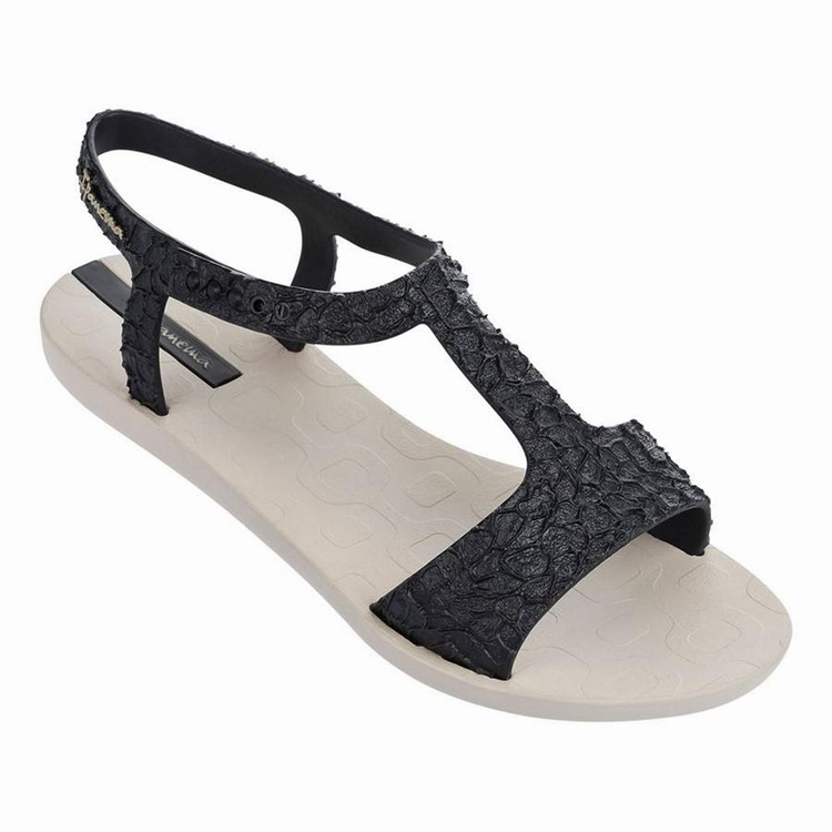 Sandales Ipanema Venus Beige Noir Femme | ACU-6894251