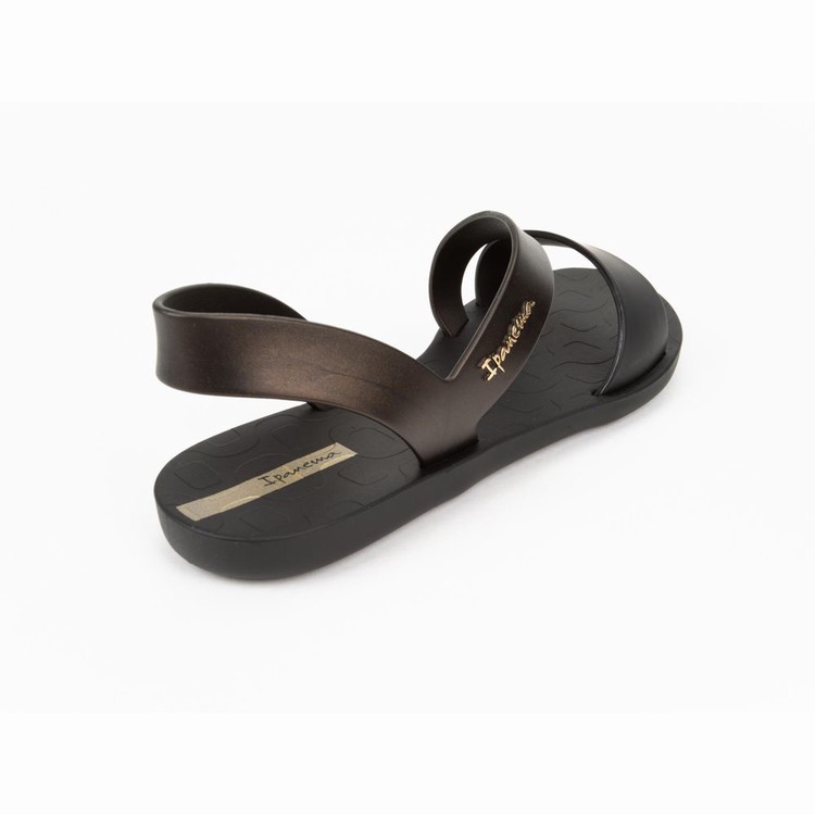 Sandales Ipanema Vibe Noir Doré Femme | YDD-5769491