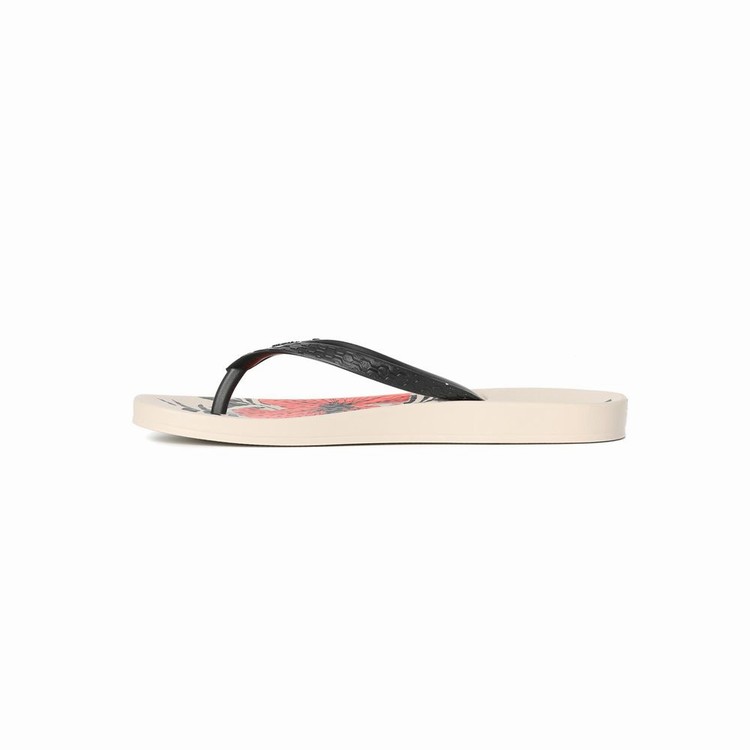 Tongs Ipanema Ana Hibiscus Beige Noir Orange Femme | RAN-0648782