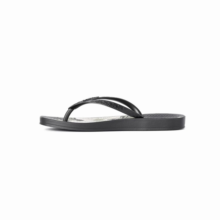 Tongs Ipanema Ana Hibiscus Noir Beige Femme | HPD-1239149