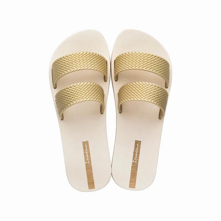 Sandales Ipanema City Beige Doré Femme | ZAO-7006095