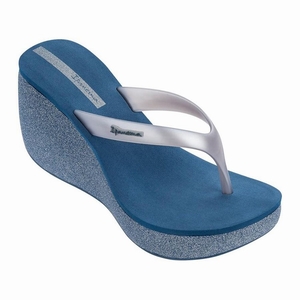 Tongs Ipanema Bolero II Wedge Bleu Argent Femme | XZH-8979242