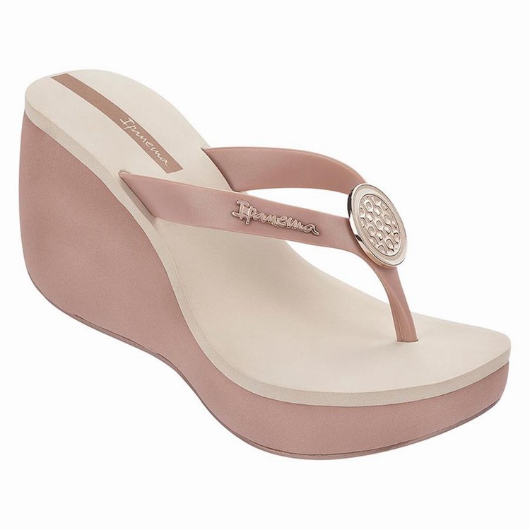 Tongs Ipanema Bossa Beige Rose Femme | HAN-0394467