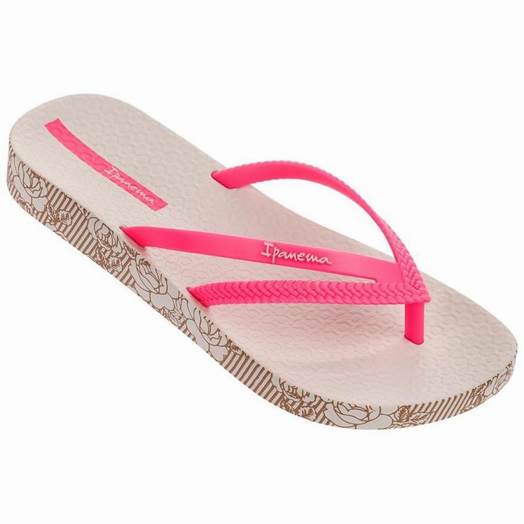 Tongs Ipanema Duet Plush Wedge Beige Rose Femme | SNL-6241947