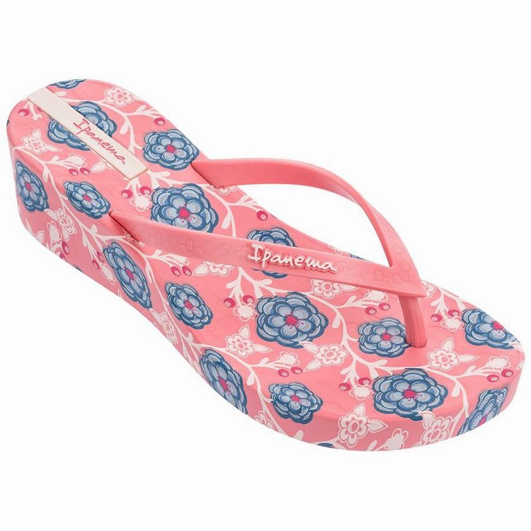 Tongs Ipanema Floral Plat Wedge Rose Femme | OXD-6353229