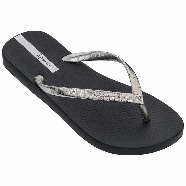 Tongs Ipanema Foil Noir Argent Femme | WNZ-8538941