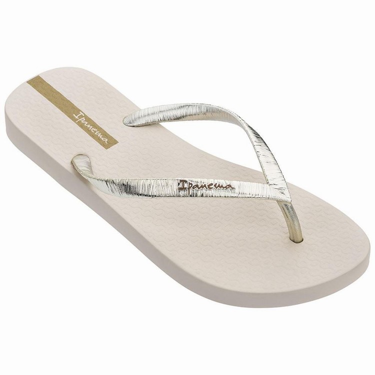 Tongs Ipanema Glam II Beige Doré Femme | GSA-5578437