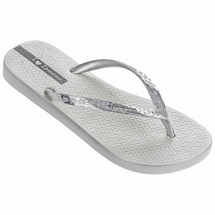 Tongs Ipanema Glam Blanche Argent Femme | VND-6378814