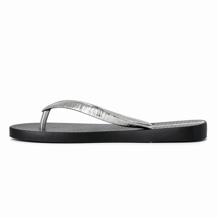 Tongs Ipanema Foil Noir Argent Femme | WNZ-8538941