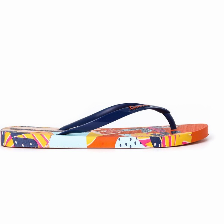 Tongs Ipanema I Love Sun Orange Bleu Femme | VBV-3690861