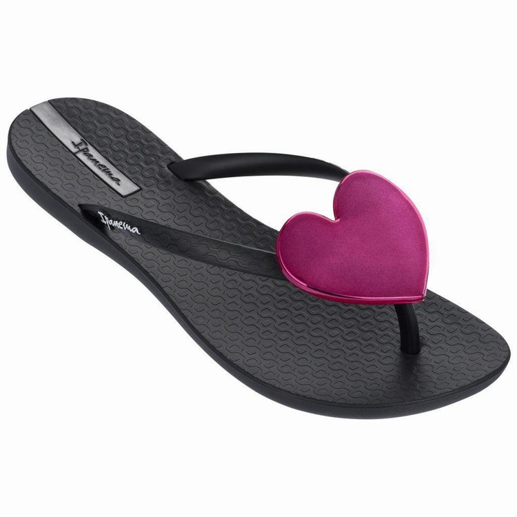 Tongs Ipanema Maxi Fashion II Noir Rouge Femme | GJF-8741551