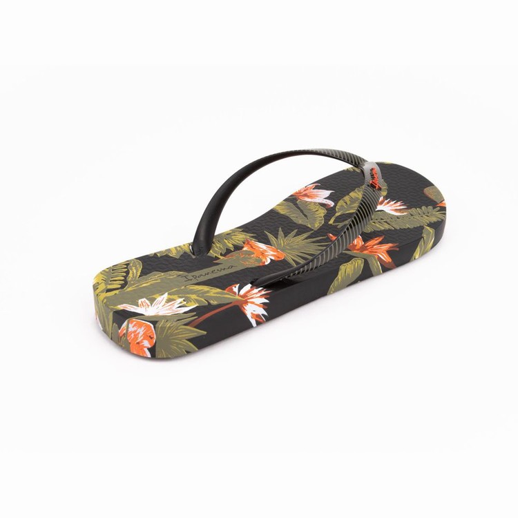 Tongs Ipanema Paradise Noir Vert Femme | RFH-8921865