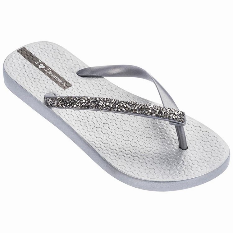 Tongs Ipanema Pebble Blanche Argent Femme | GRU-0338622