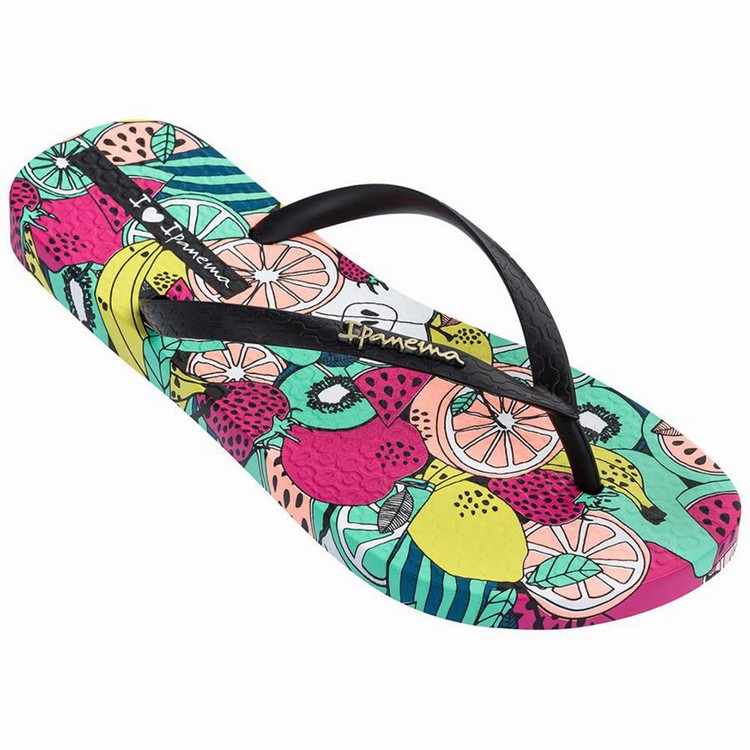 Tongs Ipanema Pop Noir Vert Femme | DSS-5013662