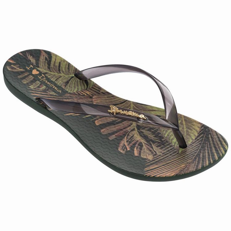 Tongs Ipanema Wave Scenic Vert Grise Femme | WYK-7145211