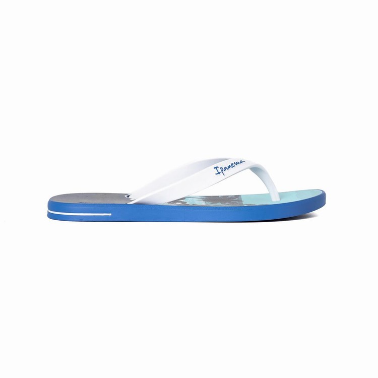 Tongs Ipanema 10 Palm Bleu Blanche Homme | RWK-4454325