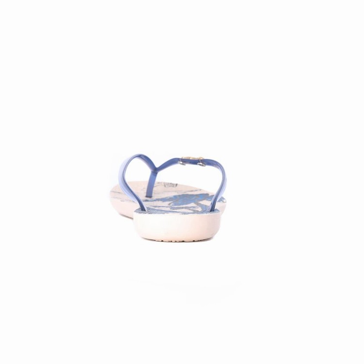 Tongs Ipanema Wave Natural Beige Bleu Femme | YZT-0698825