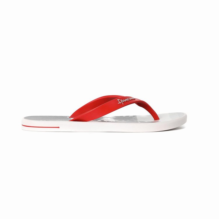 Tongs Ipanema 10 Palm Grise Rouge Homme | EGT-1346624