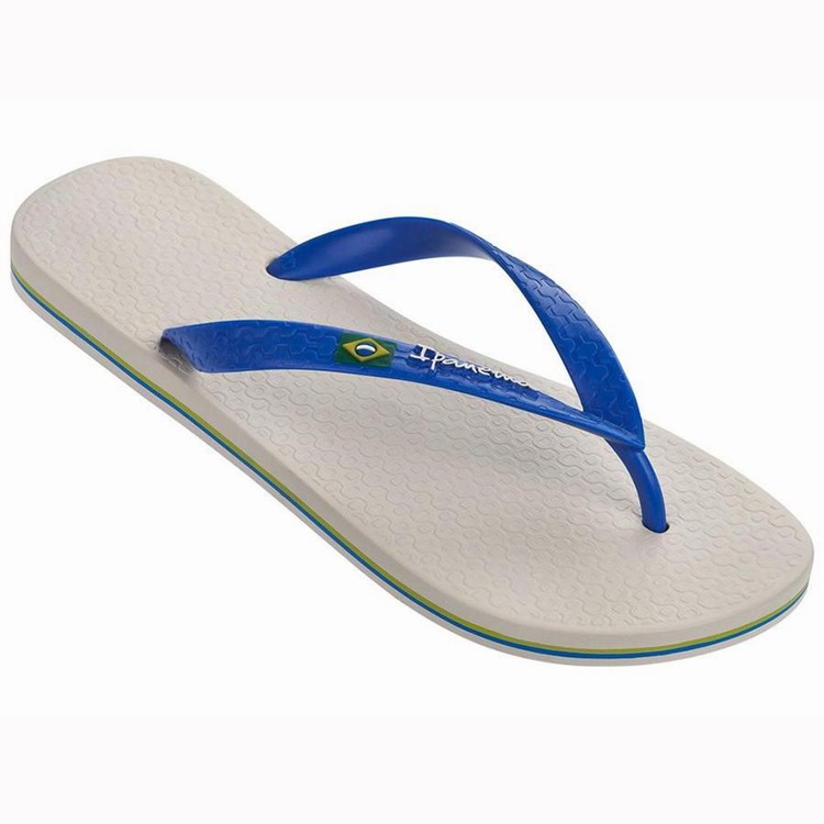 Tongs Ipanema Classic Brazil II Beige Bleu Homme | PBK-7963649