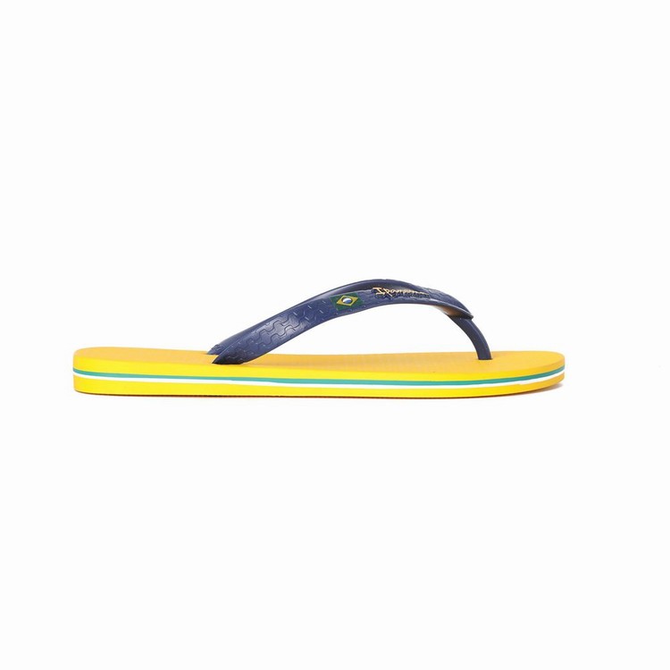 Tongs Ipanema Classic Brazil II Jaune Bleu Homme | MKG-5271565