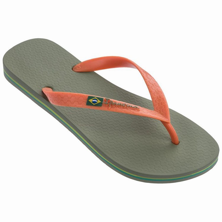 Tongs Ipanema Classic Brazil II Vert Orange Homme | NIZ-0056738