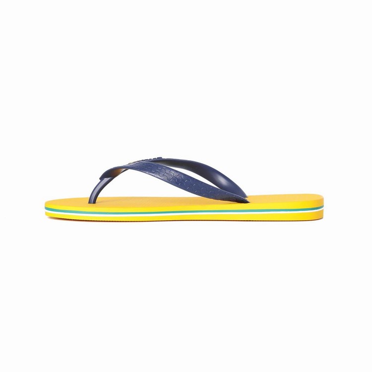 Tongs Ipanema Classic Brazil II Jaune Bleu Homme | MKG-5271565