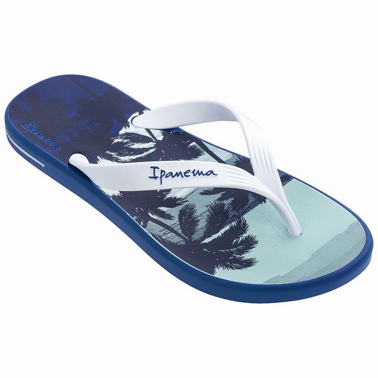 Tongs Ipanema Posto 10 Temas Bleu Marine Blanche Homme | EFL-8396070