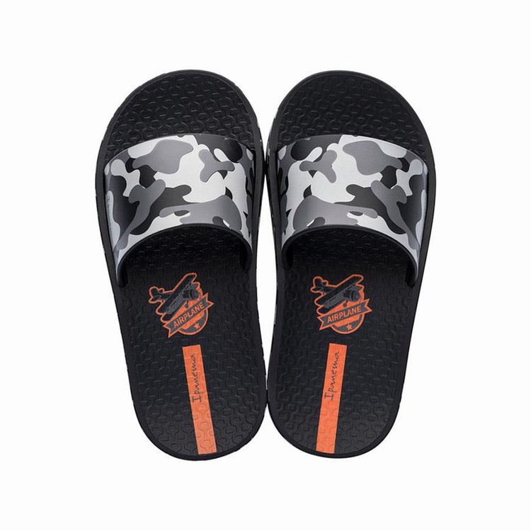 Sandales Ipanema Slippy Noir Grise Enfant | ATU-0777576