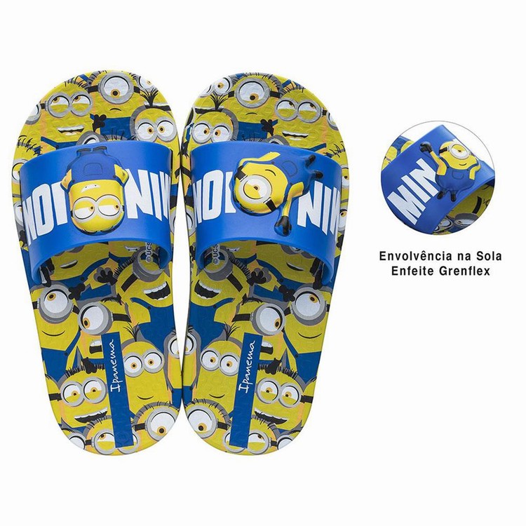 Claquette Ipanema Minions Bleu Jaune Blanche Enfant | YQX-7498333