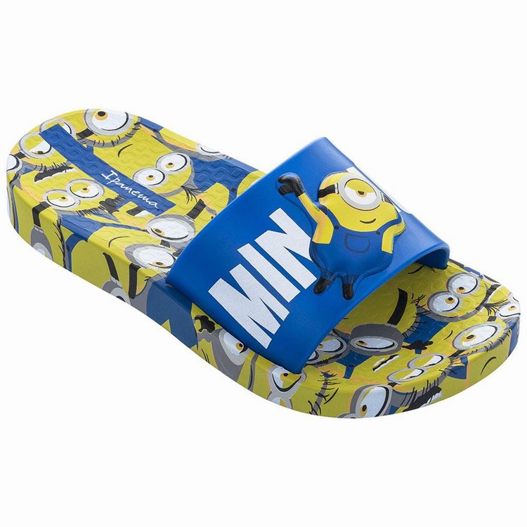 Claquette Ipanema Minions Bleu Jaune Blanche Enfant | YQX-7498333