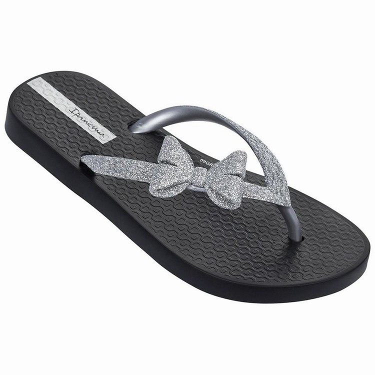 Tongs Ipanema Glitter IV Noir Argent Enfant | XJP-4472316